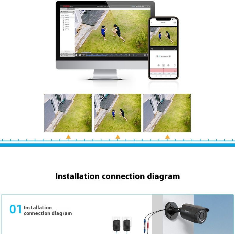 Caméra de sécurité intérieure/extérieure 2 MP – Vidéosurveillance analogique 1080 p, IP66, résistante aux intempéries, vision nocturne à 30 m et détection de mouvement_voghion.com