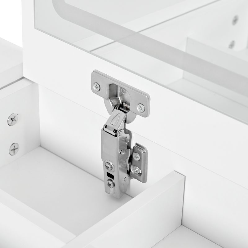 Drehbarer Schminktisch mit LED-Beleuchtung,Frisiertisch,Bürotisch,weiß,105×40×80cm_voghion.com