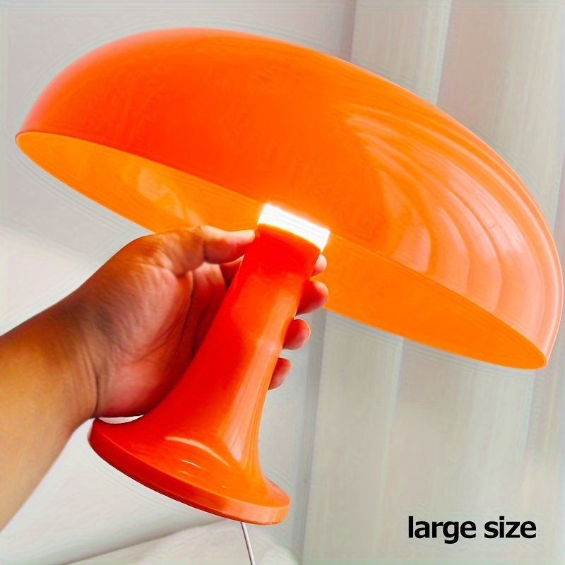 Lámpara de mesa LED naranja estilo seta, 5V, acrílica, 3 colores | Diseño Art Déco | Ideal para sala de estar o dormitorio_voghion.com