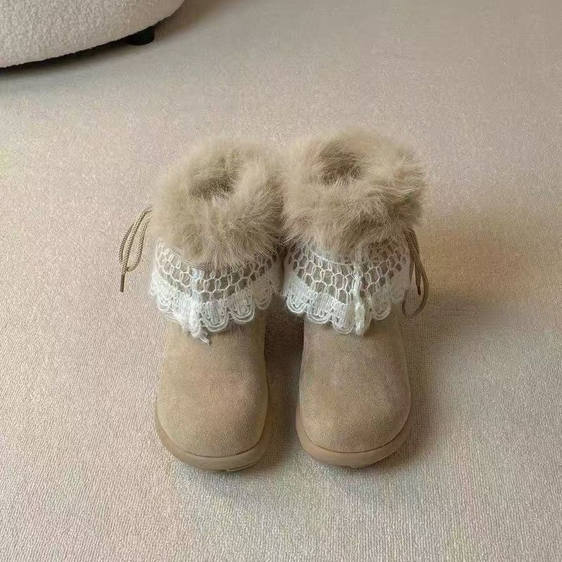 Bottes de neige fourrées pour enfants, antidérapantes et chaudes, nouveau modèle hiver 2025 avec semelle épaisse en polaire, semelle intermédiaire, grandes chaussures en coton, bottines_voghion.com