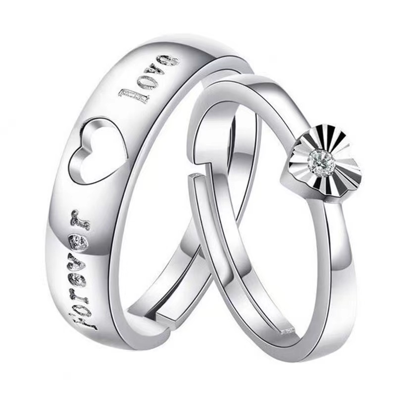 Hot Sales Moissanit Zirkon Verlobungsring fir Männer a Fraen - Klassesche Sechs-Krallen-Koppelring_voghion.com