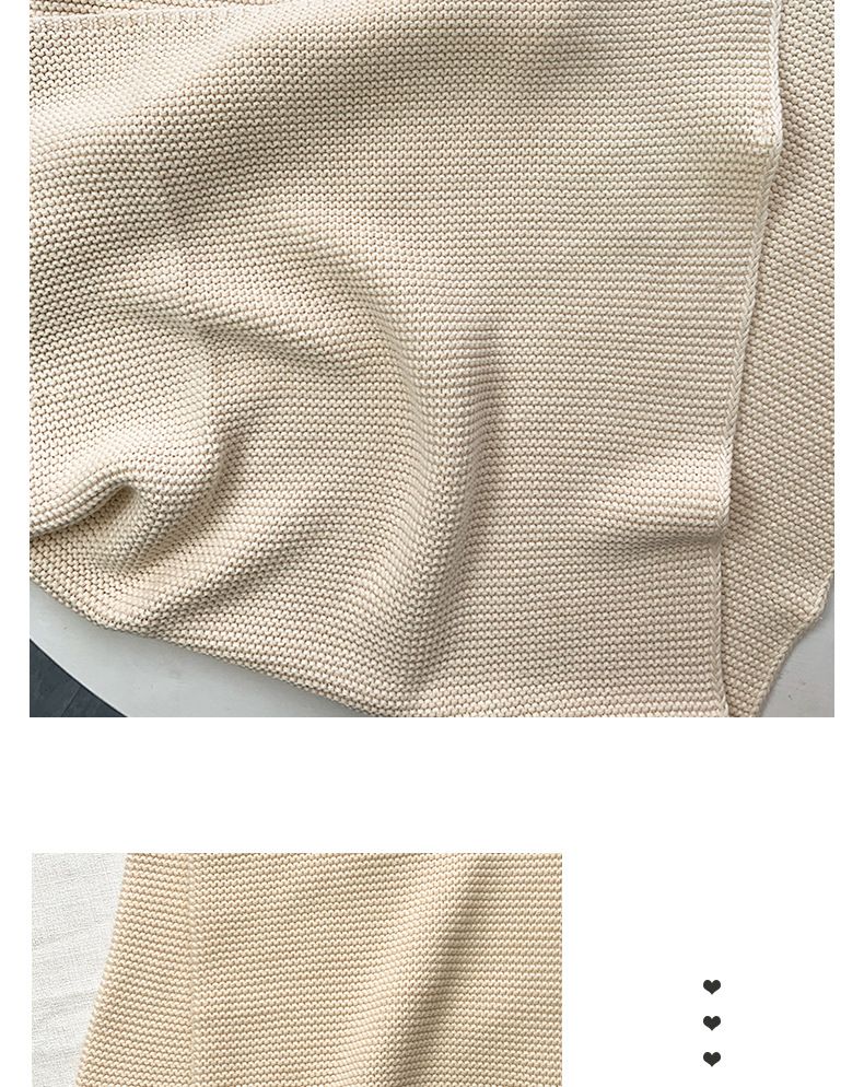 Zahome's same pure color cotton knitted baby simple nap multi-purpose thread blanket, air-conditioned leisure blanket_voghion.com