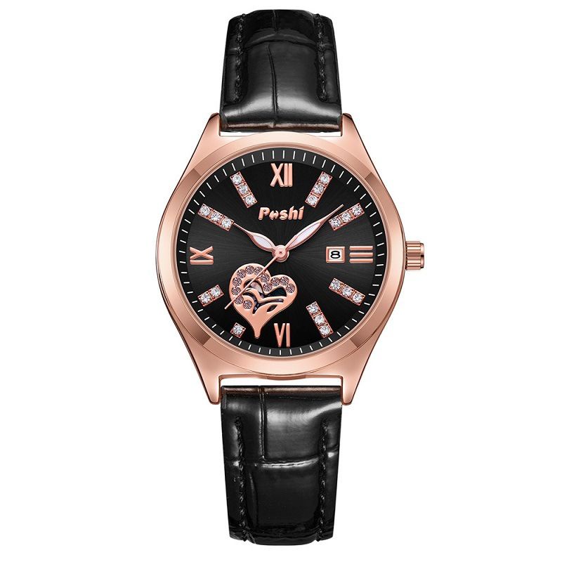 POSHI Hot-Selling Watch For Students, Waterproof, Luminous, Calendar, Diamond-Studded, Roman Numerals, Women's Watch,_voghion.com
