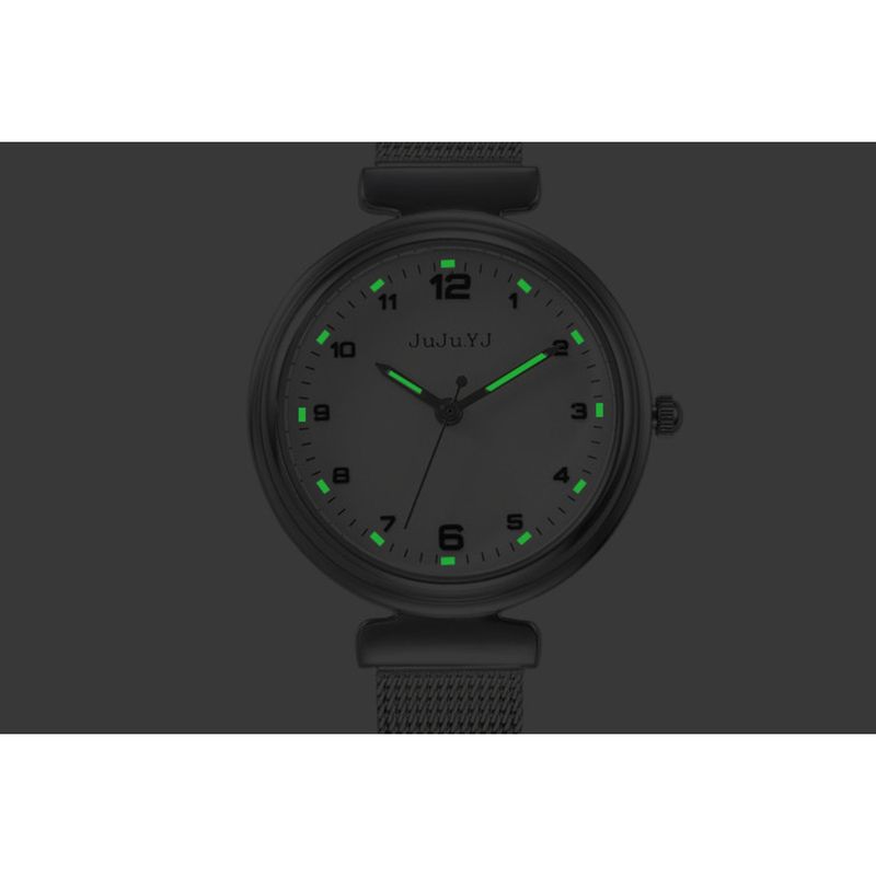 Edizione coreana da donna, alla moda e dal temperamento minimalista, maglia con disco digitale, al quarzo impermeabile_voghion.com