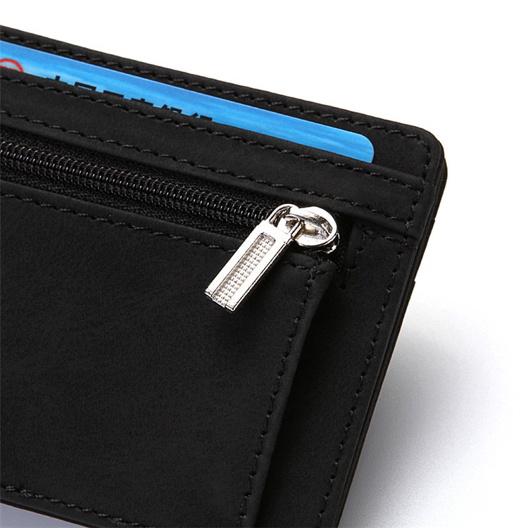 Mini Portafogli Portamonete con cerniera Tasca portamonete Sottile Portafoglio maschile magico Porta carte di credito in pelle PU di qualità Borse piccole da uomo_voghion.com