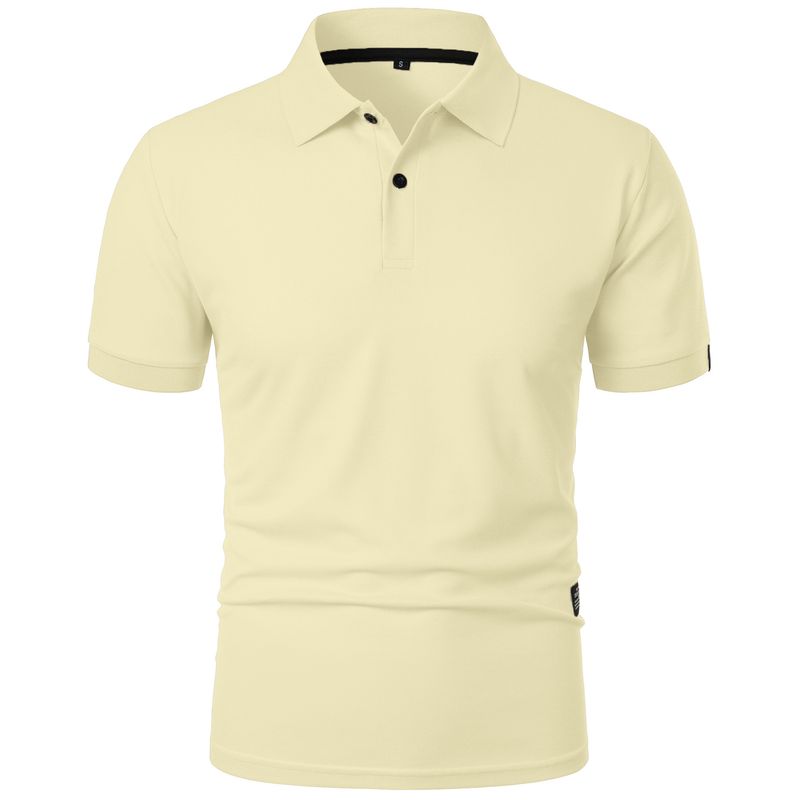 Men's Short Sleeve Solid Color Short Sleeve Daily Casual Lapel Casual Short Sleeve Button Down T-shirt Casual Top For Men_voghion.com