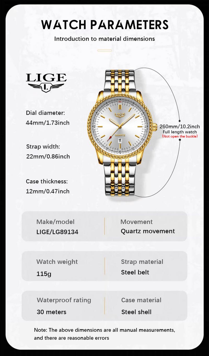 Herenhorloge van roestvrij staal met datumweergave, waterbestendig, lichtgevende wijzers en een zakelijke kalender in casual stijl._voghion.com