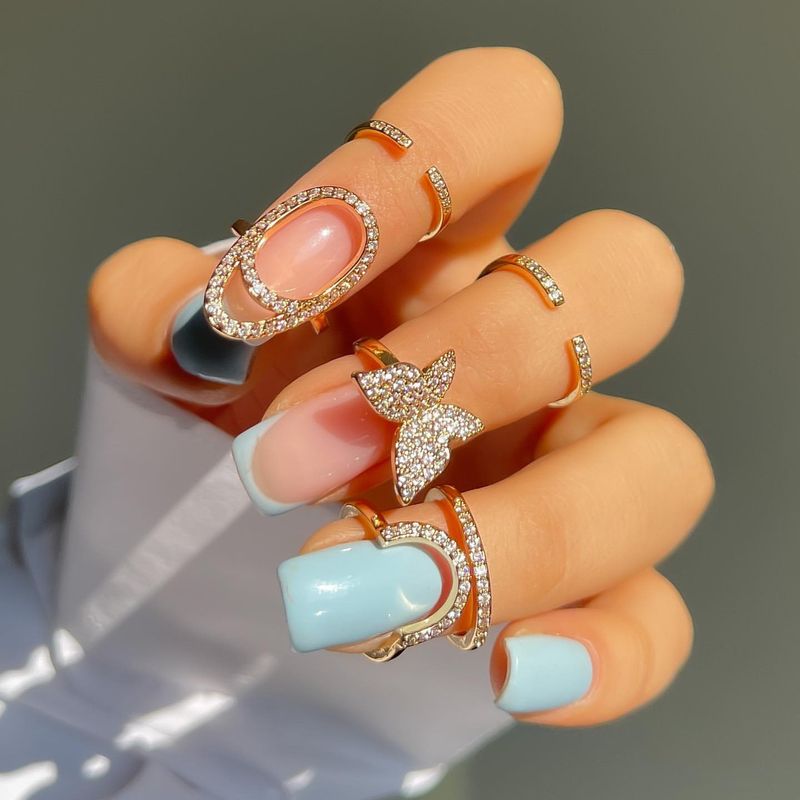 2025 Neuheiten Mode Gothic Metall Linie Dünne Nagel Ringe Mädchen Täglichen Kristall Fingertip Schutzhülle Schmuck Zubehör für Frauen_voghion.com
