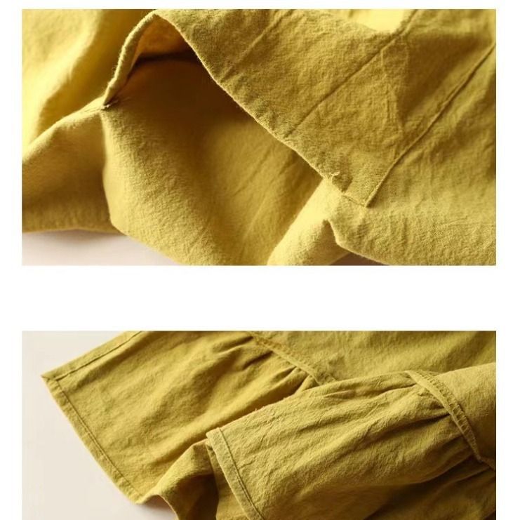 French Retro Pastoral Style Artistic Temperament For Home Kitchen Cooking Oil-Proof Nordic Solid Color Apron_voghion.com