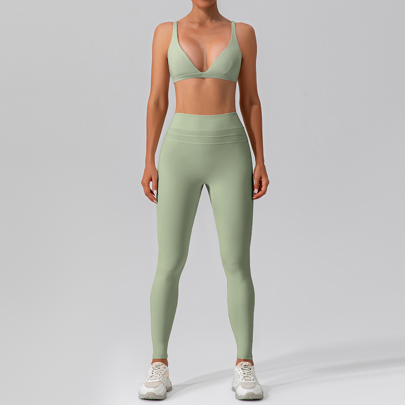 LazyZoom – Gilet de yoga à séchage rapide Bare Sensation pour course à pied en extérieur, ensemble soutien-gorge de sport taille haute, tenue de fitness_voghion.com