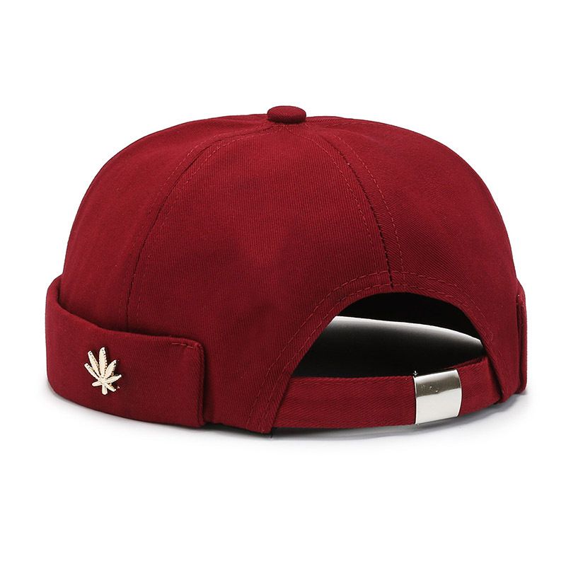 Cappello da padrone di casa nero da uomo e da donna, senza tesa, in pelle di melone, con foglie morbide, stile trendy per tutte le stagioni, alla moda e_voghion.com