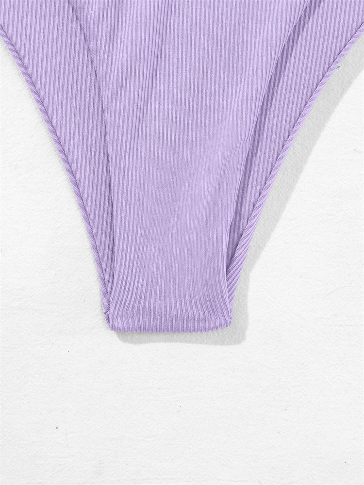 Damenbekleidung Split Tube Top Bikini Einfarbig Sexy Damen Badeanzug Mehrfarbig_voghion.com