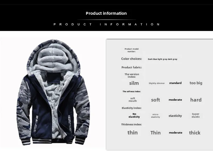 Herbst/Winter Fleecegefüttertes Herren-Sweatshirt Lässige Sport-Cardigan-Hoodies Lockere Passform Warme Bequeme Herren-Oberbekleidung_voghion.com
