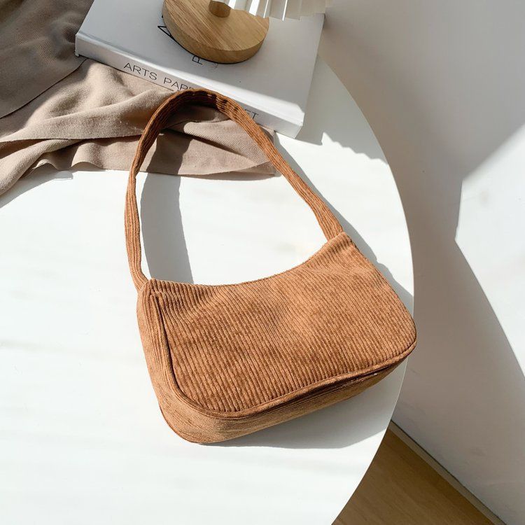 Borsa a tracolla piccola quadrata in velluto a coste retrò alla moda, in peluche, a tracolla singola, autunno e inverno_voghion.com