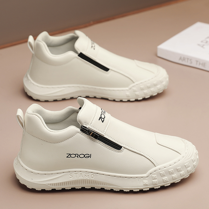 Men's Shoes Mid Top Zip Outdoor Casual Shoes Labour Shoes Driving Shoes Comfortable Slip Ons Shoes_voghion.com