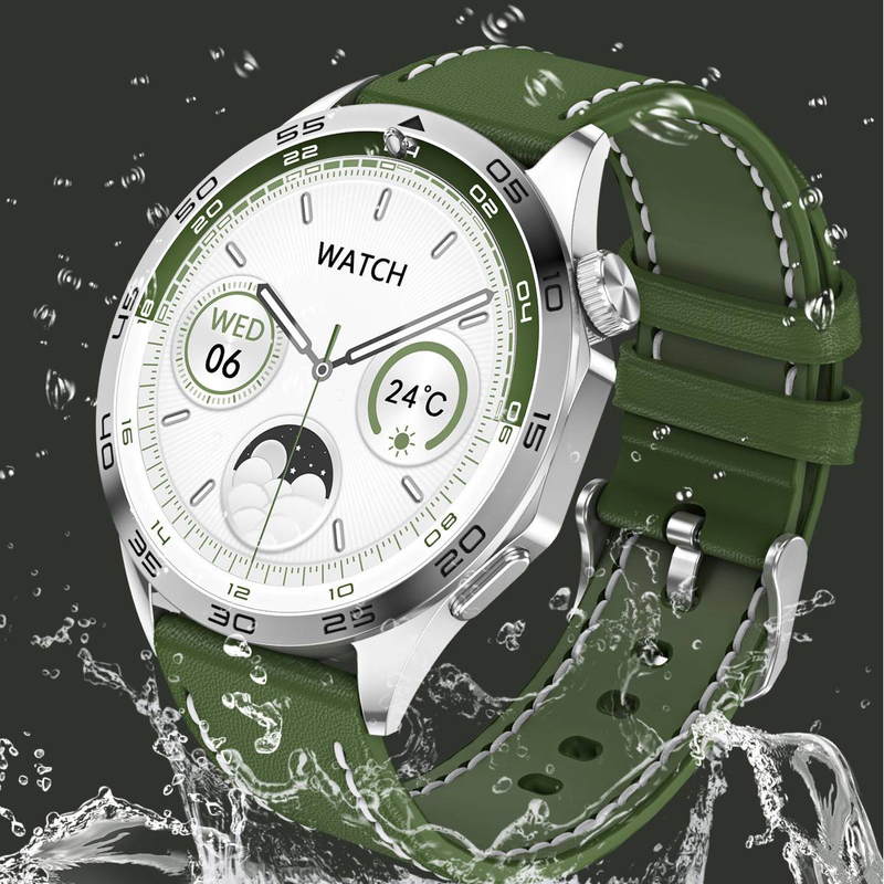 Fashion smart watch GT4 round screen smart watch HD full touch bluetooth call leisure business sports_voghion.com