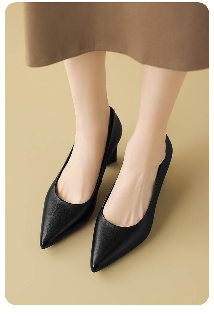 CameidoDamen Chunky - Heeled Pendlerschuhe mit hohen Absätzen für den Frühling 2025, Low - Cut - Arbeits - Stil Einzelschuhe und Modeschuhe_voghion.com