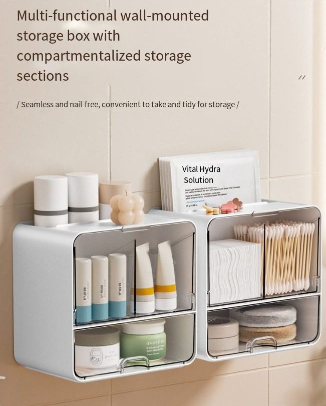 Portaoggetti da parete per accessori per capelli da dormitorio, per bagno, per cosmetici, in cotone, per cipria, cotton fioc_voghion.com