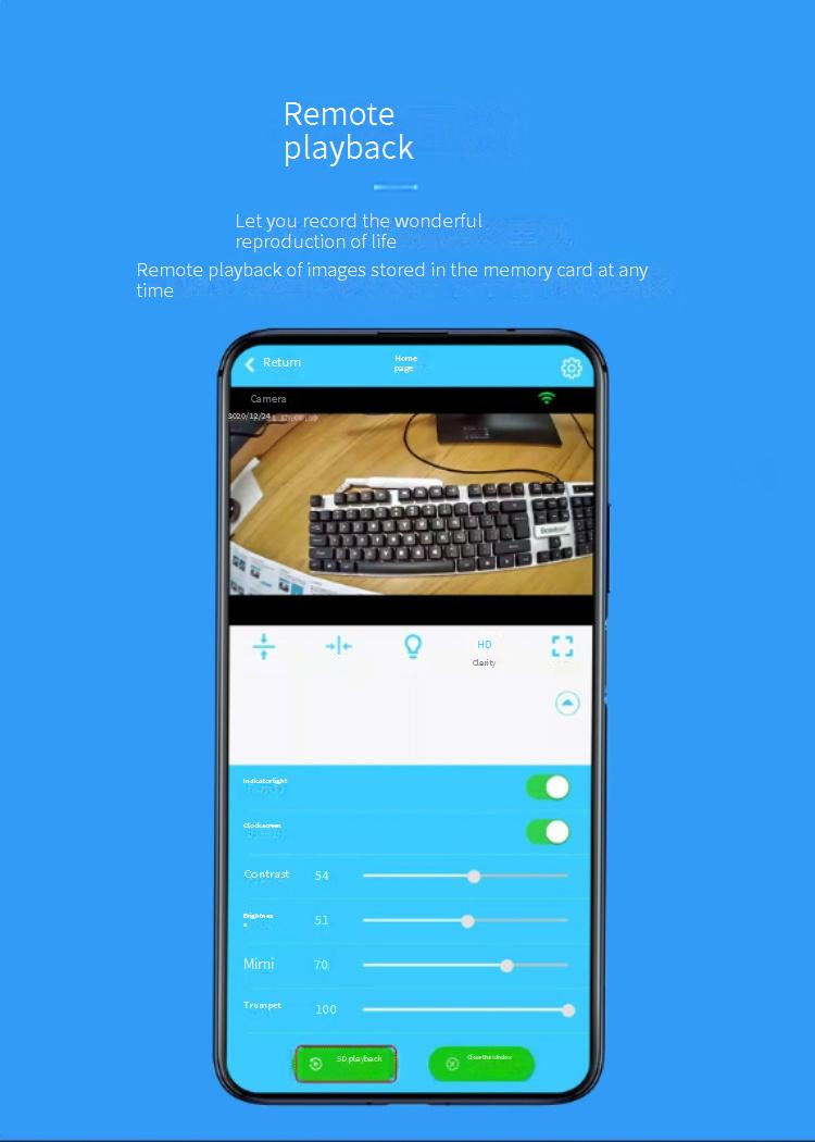 Câmera de segurança WiFi X5 1080P HD Visão noturna Detecção de movimento Áudio bidirecional Uso interno e externo_voghion.com