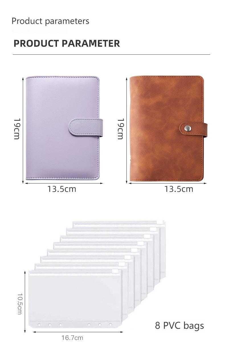 Premium-A6-Lederordner mit 8 Reißverschlusstaschen – Budgetplaner, Geld-Organizer, Quittungs- und Dokumentenhalter für Reisen und Büro_voghion.com