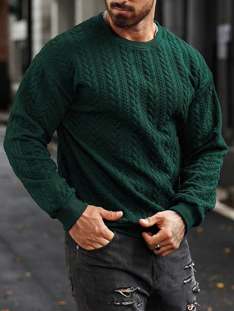 Nuovo maglione in maglia tinta unita da uomo - Essenziale per autunno/inverno con misto lana di prima qualità_voghion.com
