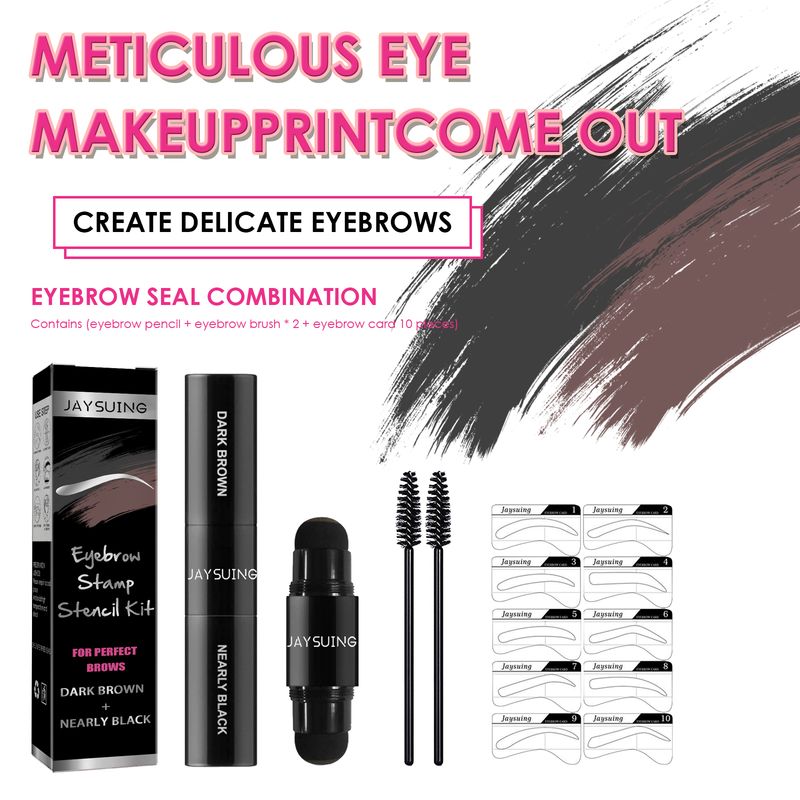 Jaysuing Наbor Для Бровей, Быстрое Нанесение, Трафарет + Гель Для Бровей И Линии Роста Волос, Водостойкий, Стойкий, Не Размазывается_voghion.com