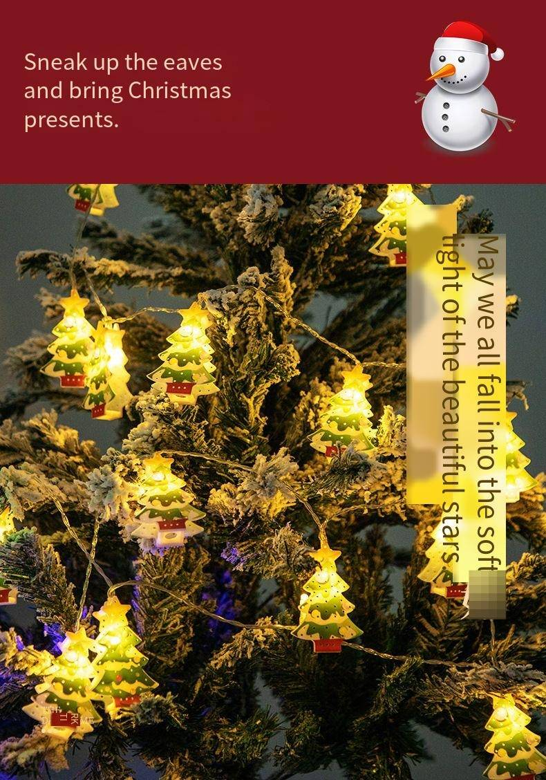Christmas Tree Santa Claus Snowman Battery Box Led String Electroplated Ball Star Decorative Light_voghion.com