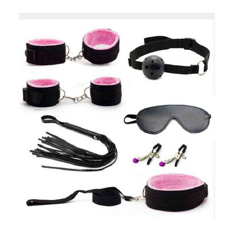 NXY jouets pour adultes 10 pièces/ensemble Lingerie Sexy en cuir PU bdsm ensemble de Bondage menottes menottes fouet corde bandeau Er_voghion.com
