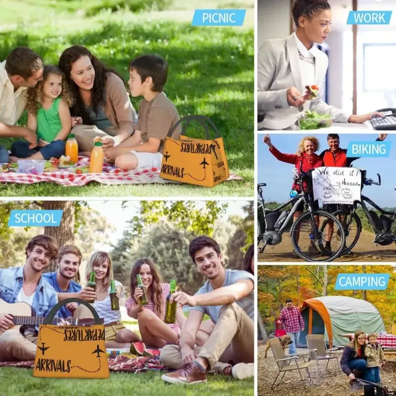Arrival Airplane Lunch Bag Aviation Leisure Box Picnic Portable Tote Graphic N Cooler 250318l_voghion.com