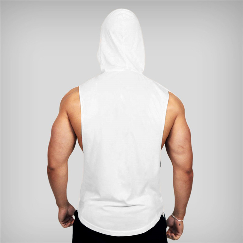 DO THE WORK Bodybuilding Fitness Kanister Sport-Tanktop mit Kapuze, lockeres Straddle-Training, ärmelloses Top für Herren_voghion.com