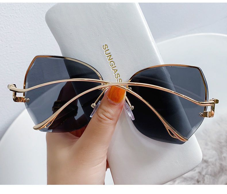 Polarisierte randlose Sonnenbrille für Damen, High-End-Ins, Autofahrer-Sonnenbrille, Sommer-Sonnenschutz, High-End-Brille_voghion.com