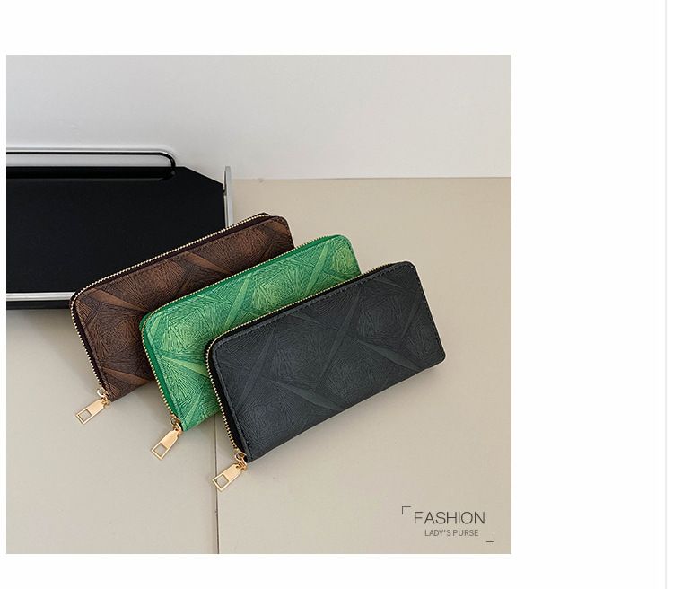 Nowy 2024 Długi pojedynczy zamek błyskawiczny Portfel na wiele kart Modna duża pojemność Zmień torbę podręczną_voghion.com