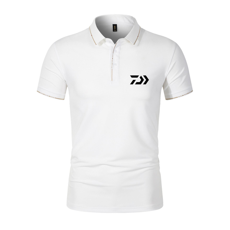 Polo shirt herre kortærmet revers top 2023 nyt trendy mærke ensfarvet enkel og slim fit is silke print T-shirt_voghion.com