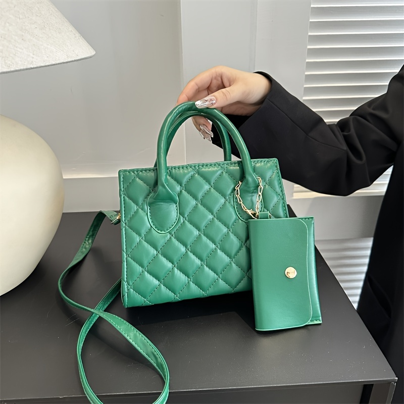 Mini Fashion Quilted Tote, trendige Umhängetasche, lässige Damenhandtasche, Umhängetasche und Geldbörse_voghion.com