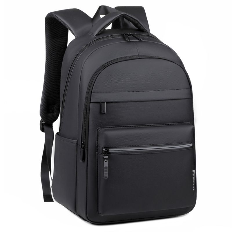 Mochila clásica negra de tela Oxford, estilo universitario, impermeable, ligera, multicapa, de gran capacidad, moderna, para mujer._voghion.com