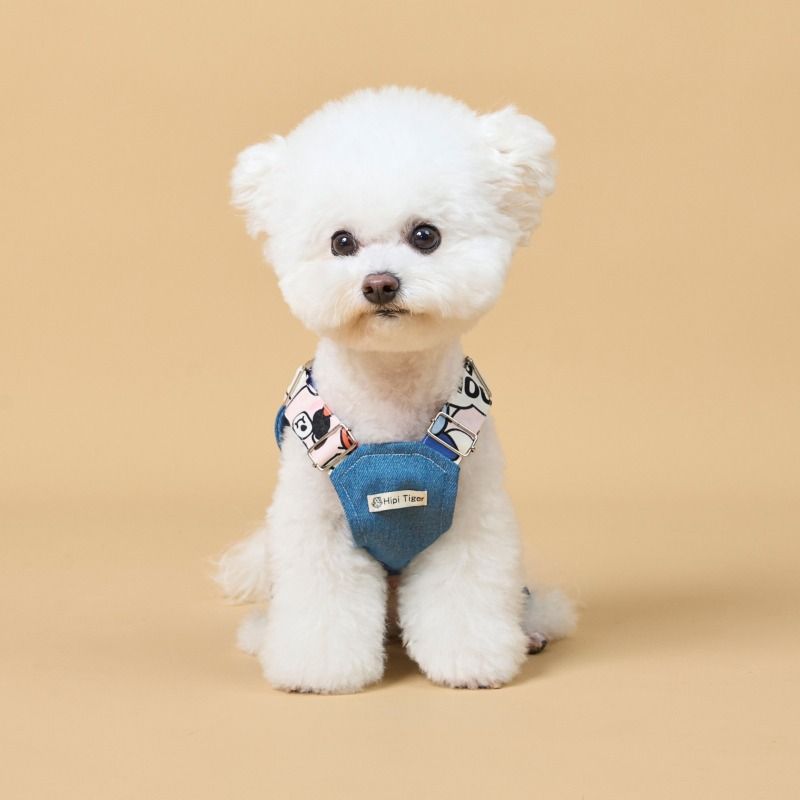 Cross-border Popular Pet Clothes Denim Pet Overalls With Cartoon Pattern Pockets And Adjustable Overalls_voghion.com
