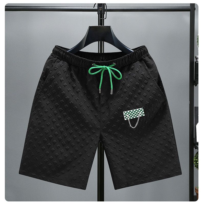 2024 New Summer Shorts Sports and Casual Couples Knitted Capris Men's Loose Large Beach Pants_voghion.com