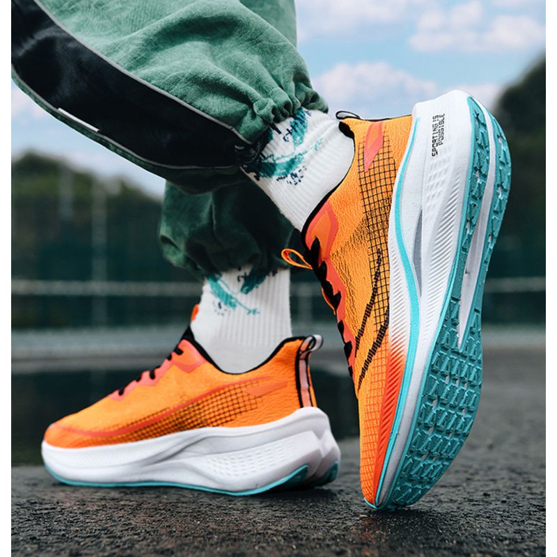 Zapatillas deportivas transpirables con amortiguación de impactos y placa de carbono para carreras de estudiantes, para hombre y mujer, 2024_voghion.com