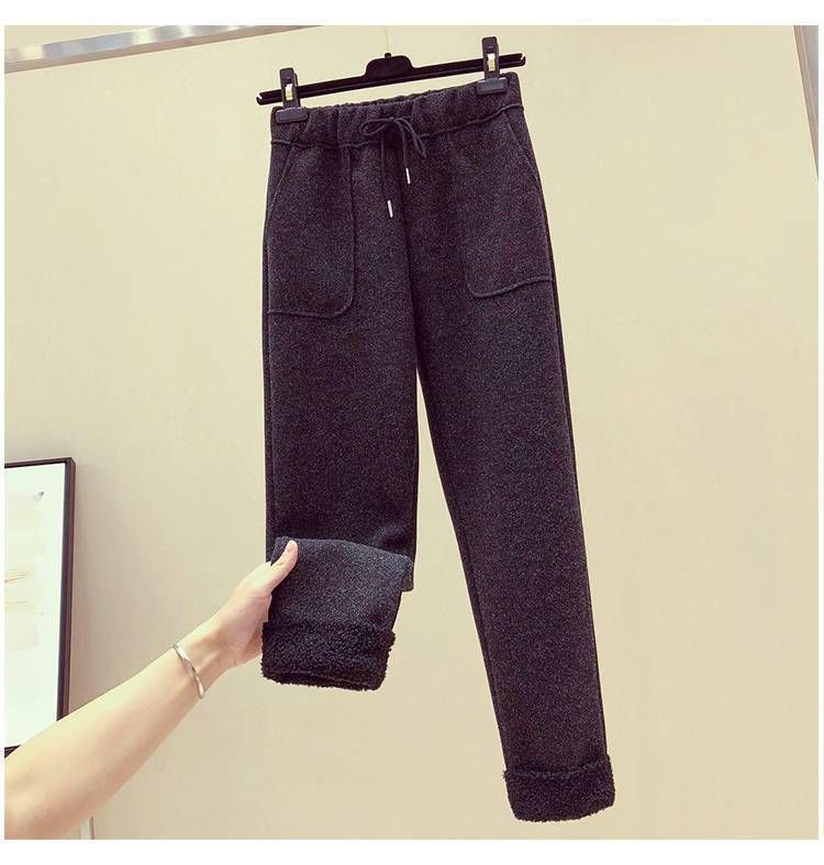 Completo invernale alla moda per donna: gilet in pile, felpa e pantaloni di lana, elegante completo casual da 3 pezzi, pantaloni a gamba dritta a vita alta, caldo_voghion.com