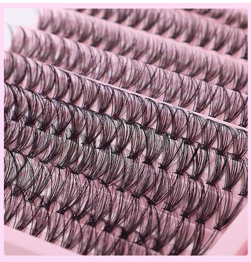 False Eyelashes 200 Clusters Single Cluster Segmented DIY False Eyelashes 30D 100D Natural Thick Curled Eyelashes_voghion.com
