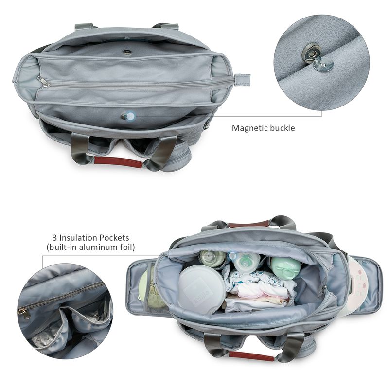 Borsa per tiralatte, borsa per pannolini, borsa con custodia per ciuccio, grande borsa da viaggio per pannolini per mamma e papà, borsa per tiralatte_voghion.com