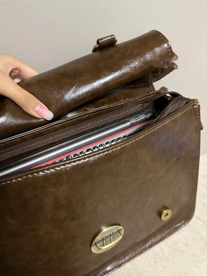 Handgemaakte wereld Vintage handgemaakte lederen messengertas voor laptopcomputer heren Bruin lederen kantoorwerkaktentas_voghion.com