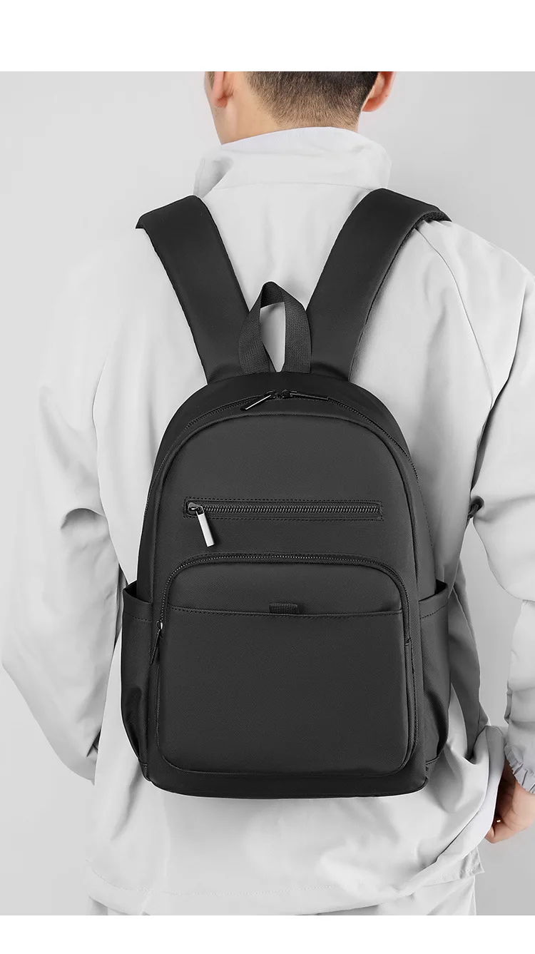 Mochila masculina de cor sólida com zíper, grande capacidade, multiuso, unissex, design moderno, negócios, casual, personalidade, viagem, tudo combina_voghion.com