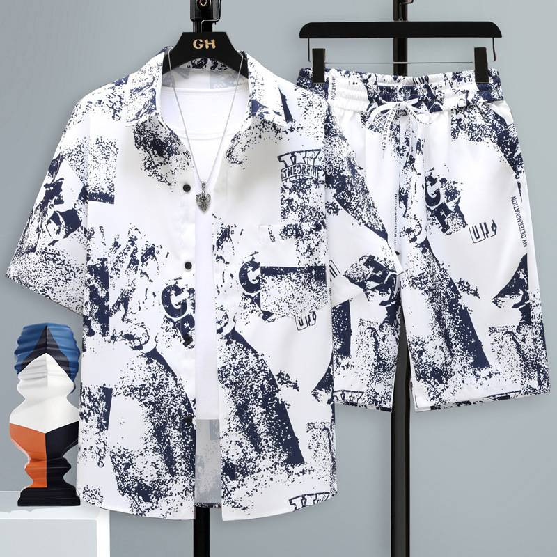 Léto 2025 Módní 2dílná sada Tepláková souprava Pánské dvoudílné kraťasy Haruku Streetwear Nadměrné pánské sety Krátké outfity Obleky S-6XL_voghion.com
