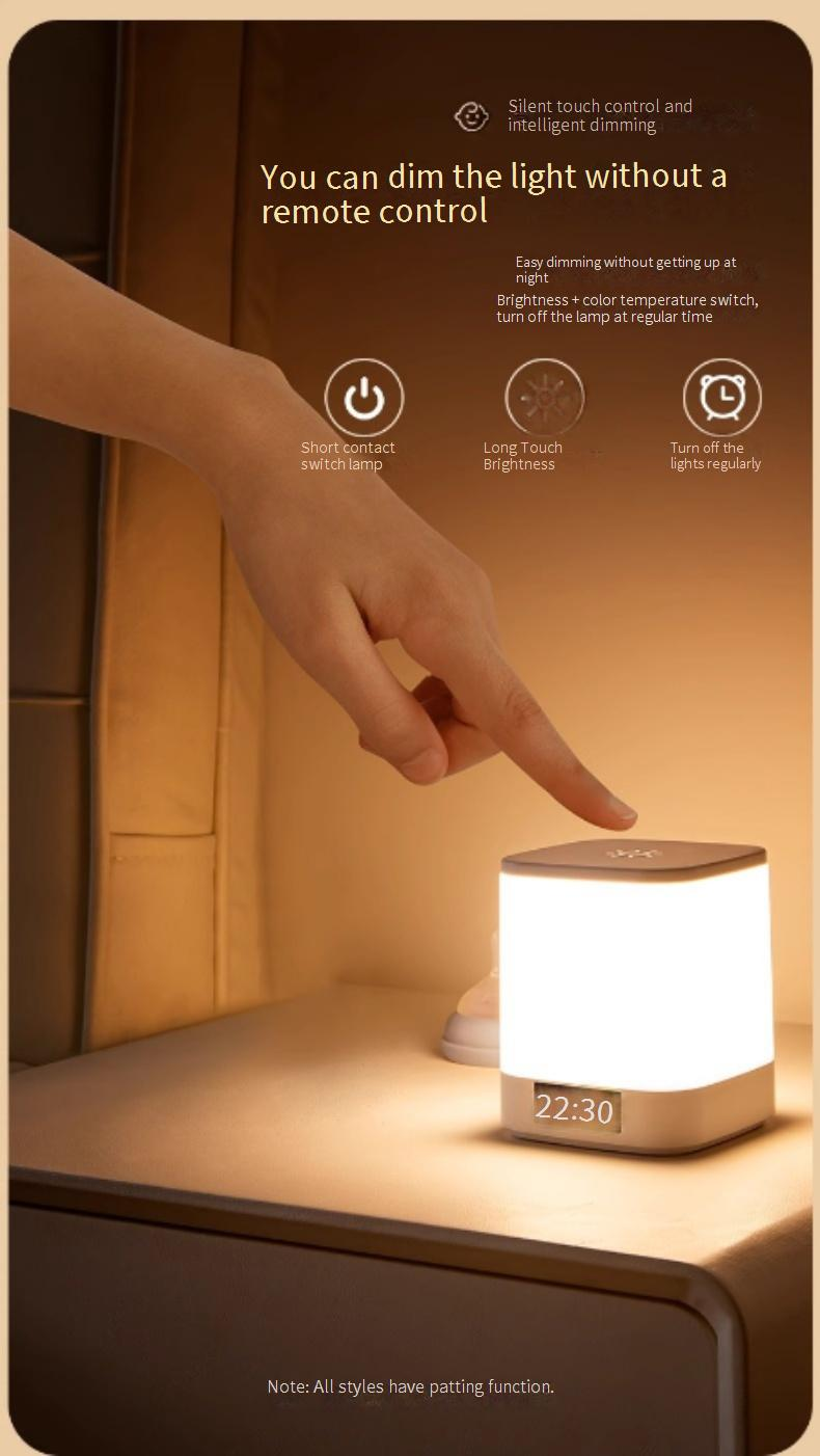 Wiederaufladbares Nachtlicht fürs Schlafzimmer – sanftes Leuchten, augenschonend, perfekt zum Füttern von Babys und Kindern (Touch-Steuerung, 3 Farben, Timerfunktion, USB-Aufladung)_voghion.com
