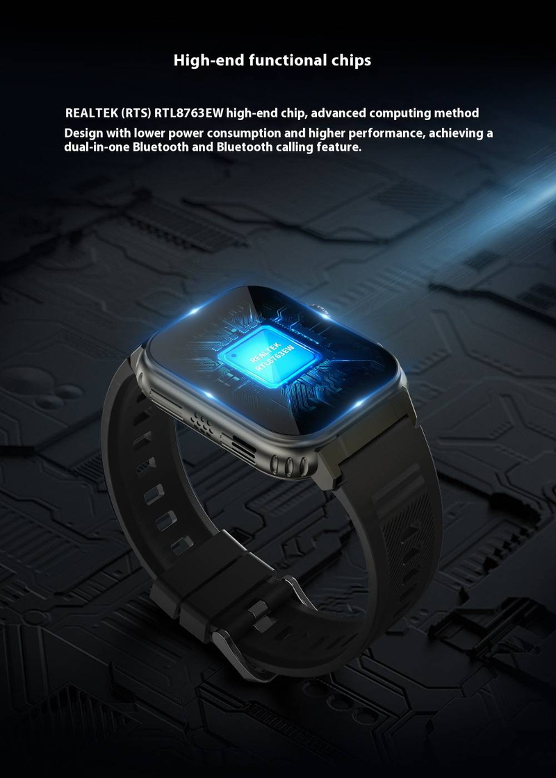 Bluetooth Arama, Yerel Müzik Çalma ve Çoklu Spor Modları, AMOLED Ekran, Kalp Atış Hızı ve Uyku Takibi, 42 mm Unisex Tasarıma Sahip A70 Akıllı Saat_voghion.com