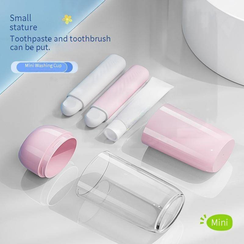 Kit de aseo de viaje compacto con portacepillos y vaso plegable: ligero y a prueba de fugas para una higiene en movimiento._voghion.com
