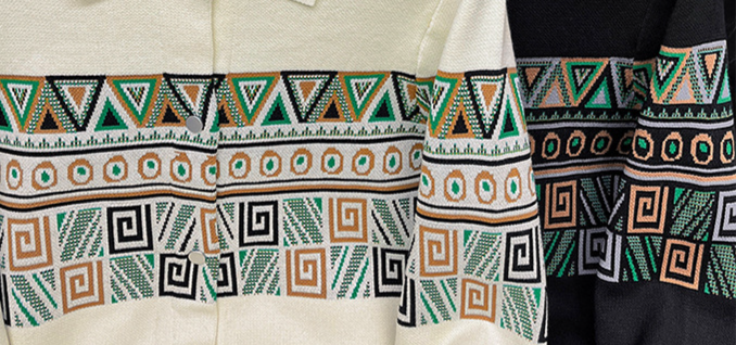 Men's Patchwork Cardigan – Oversized Button-Up Knit Sweater For Streetwear (Beige/Black, M-3XL)_voghion.com