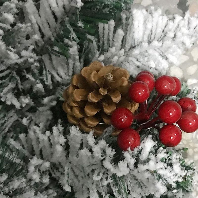 Gonna per albero di Natale floccata da 270 cm con luci LED a 8 modalità - Elegante decorazione per la casa durante le festività natalizie_voghion.com