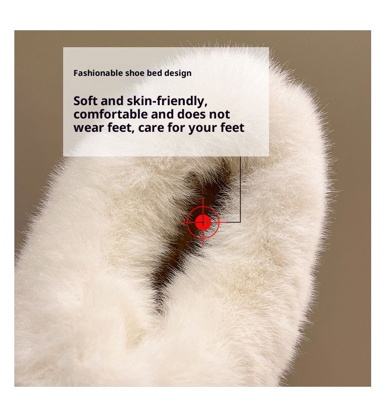 Women's Plush Fur-Lined Snow Boots - Chunky Platform Winter Shoes With Non-Slip Sole, Cozy & Stylish Slip-On Booties For Casual Wear Casual Fur Shoes_voghion.com